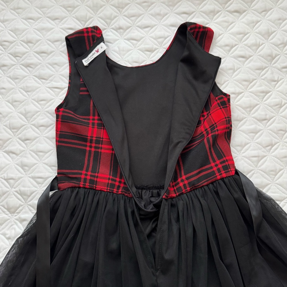 Knit Works Red and Black Plaid A-Line Tutu Sleeveless Holiday Dress - Picture 15 of 16
